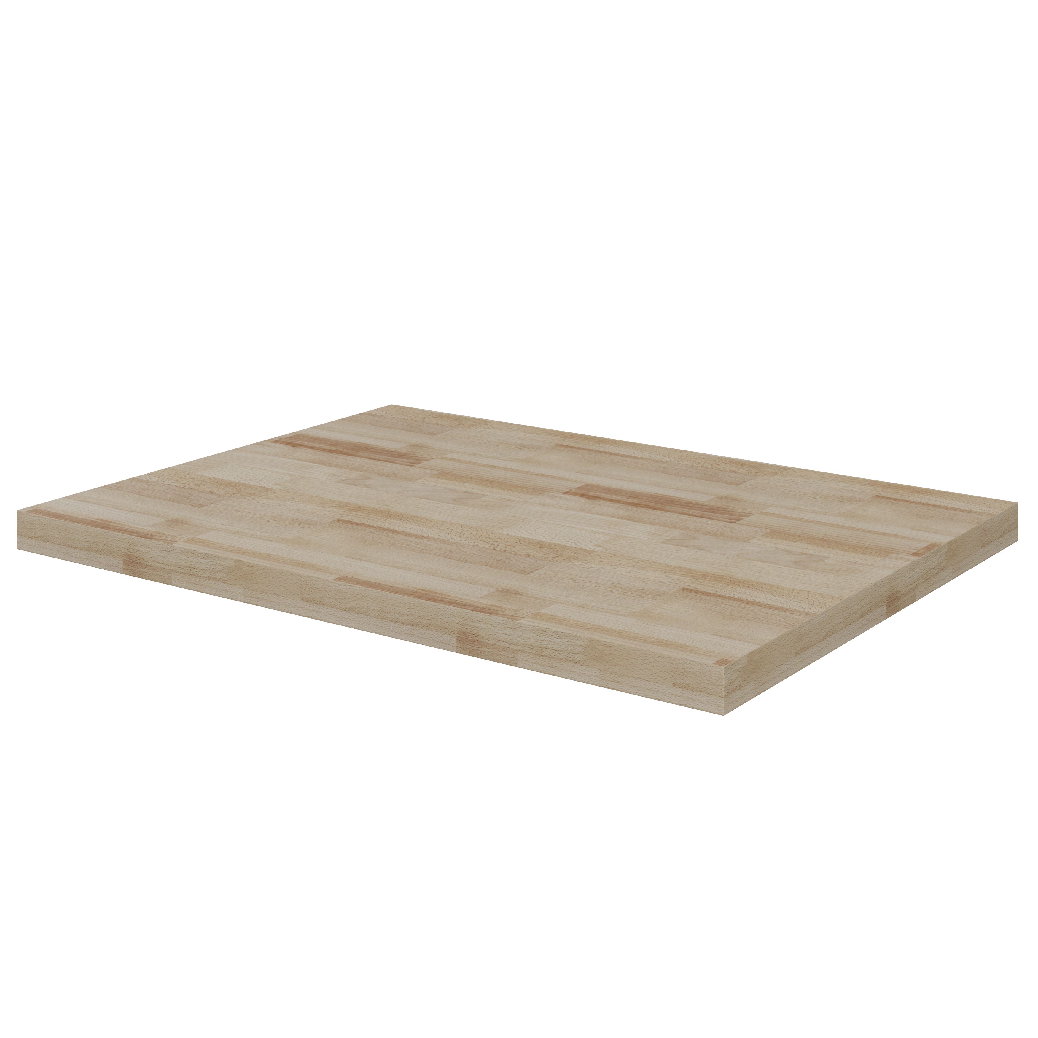 GoodHome Hartland Natural Straight Oak Worktop (T) 2.7cm x (L) 60.5cm x (W) 45.5cm