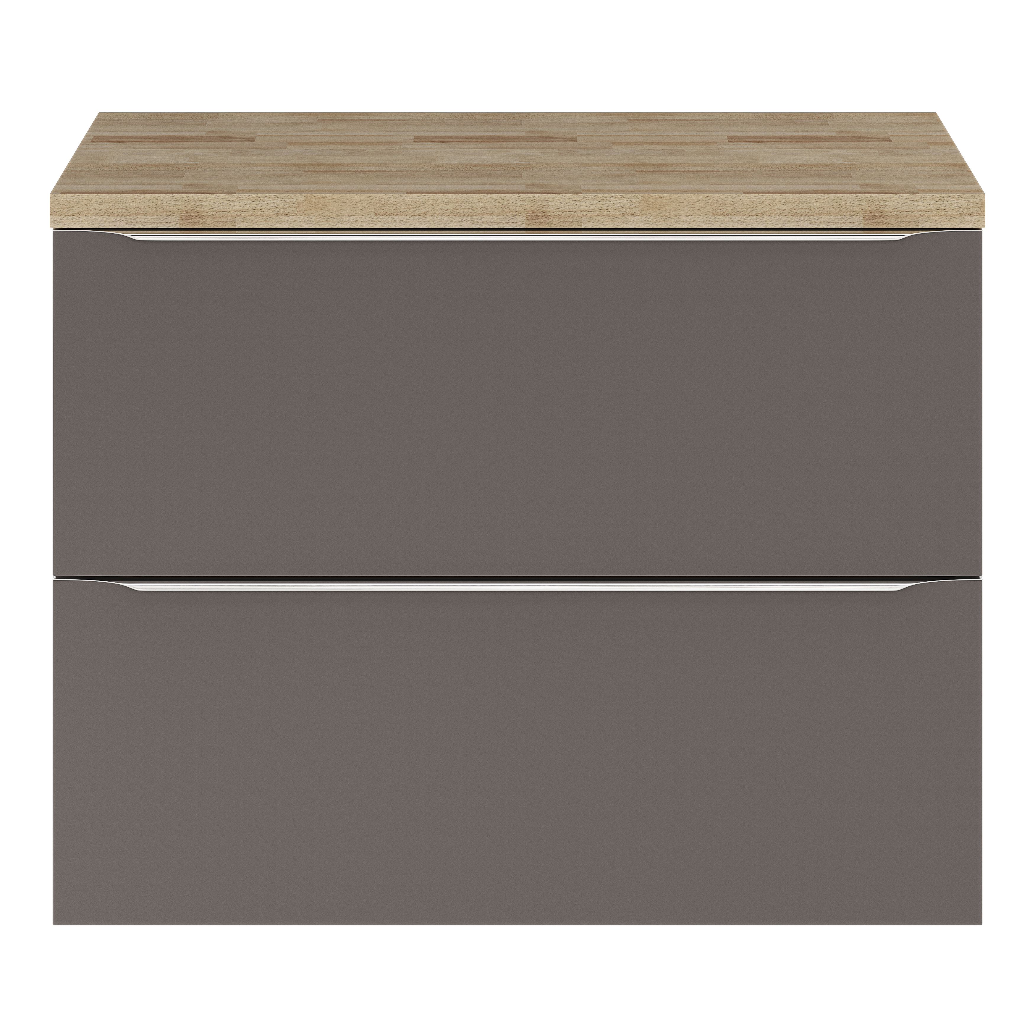 GoodHome Hartland Natural Straight Oak Worktop (T) 2.7cm x (L) 80.5cm x (W) 45.5cm