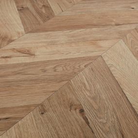 GoodHome Heanor Herringbone Light oak effect Laminate Flooring, 2.7m²