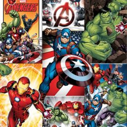 GoodHome Heimia Multicolour Avengers Smooth Wallpaper
