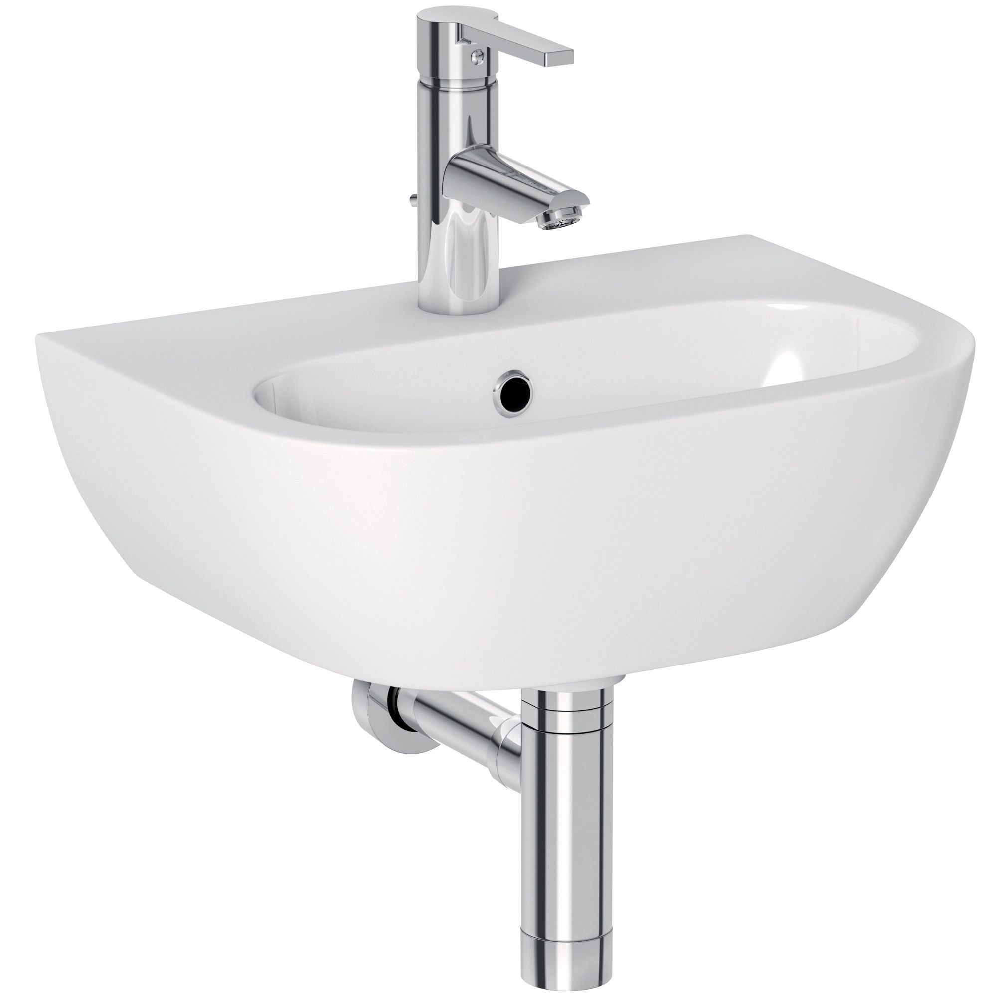 GoodHome Helena White Open back close-coupled Floor-mounted Toilet & cloakroom basin (W)384mm (H)795mm