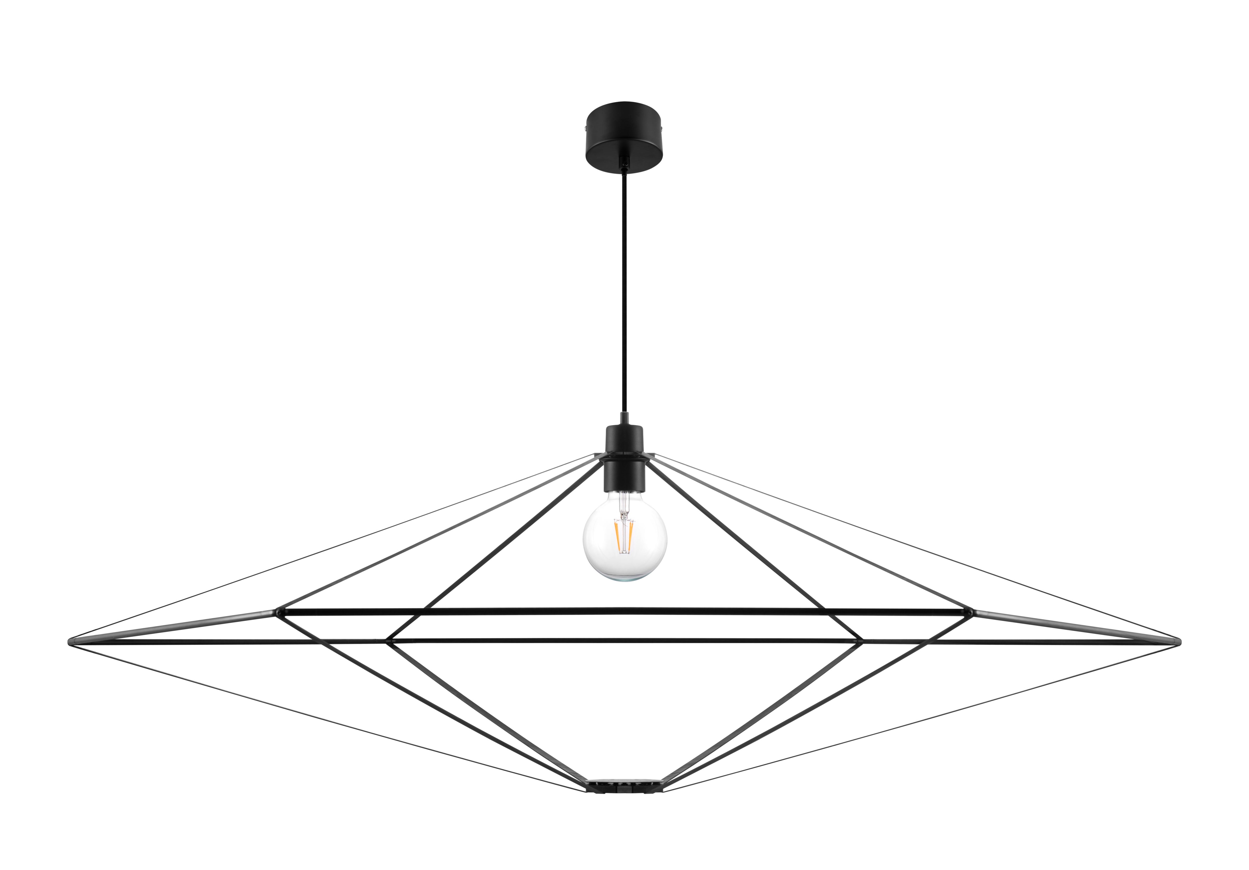 GoodHome Heyka Black Pendant ceiling light, (Dia)1200mm