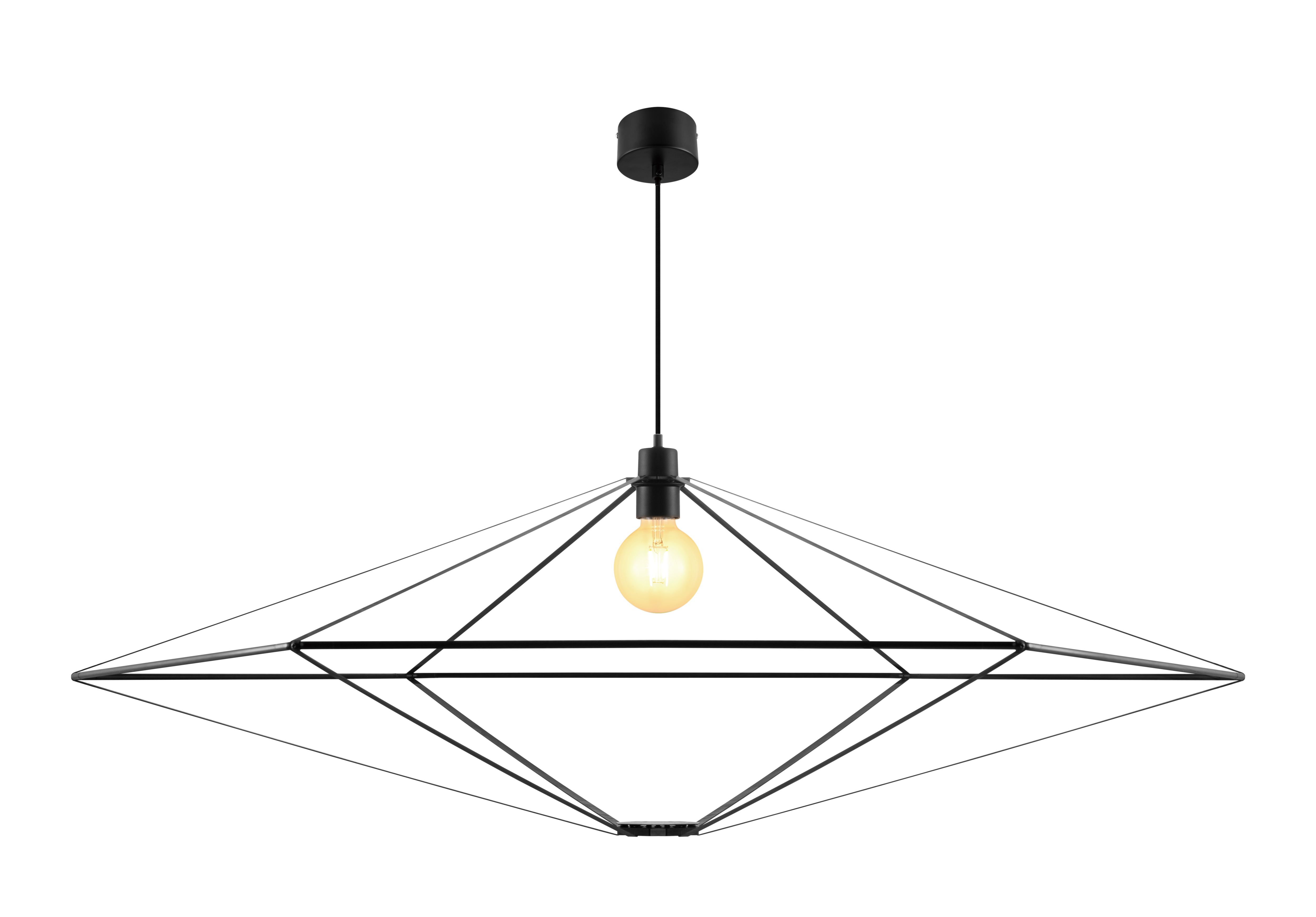 GoodHome Heyka Black Pendant ceiling light, (Dia)1200mm