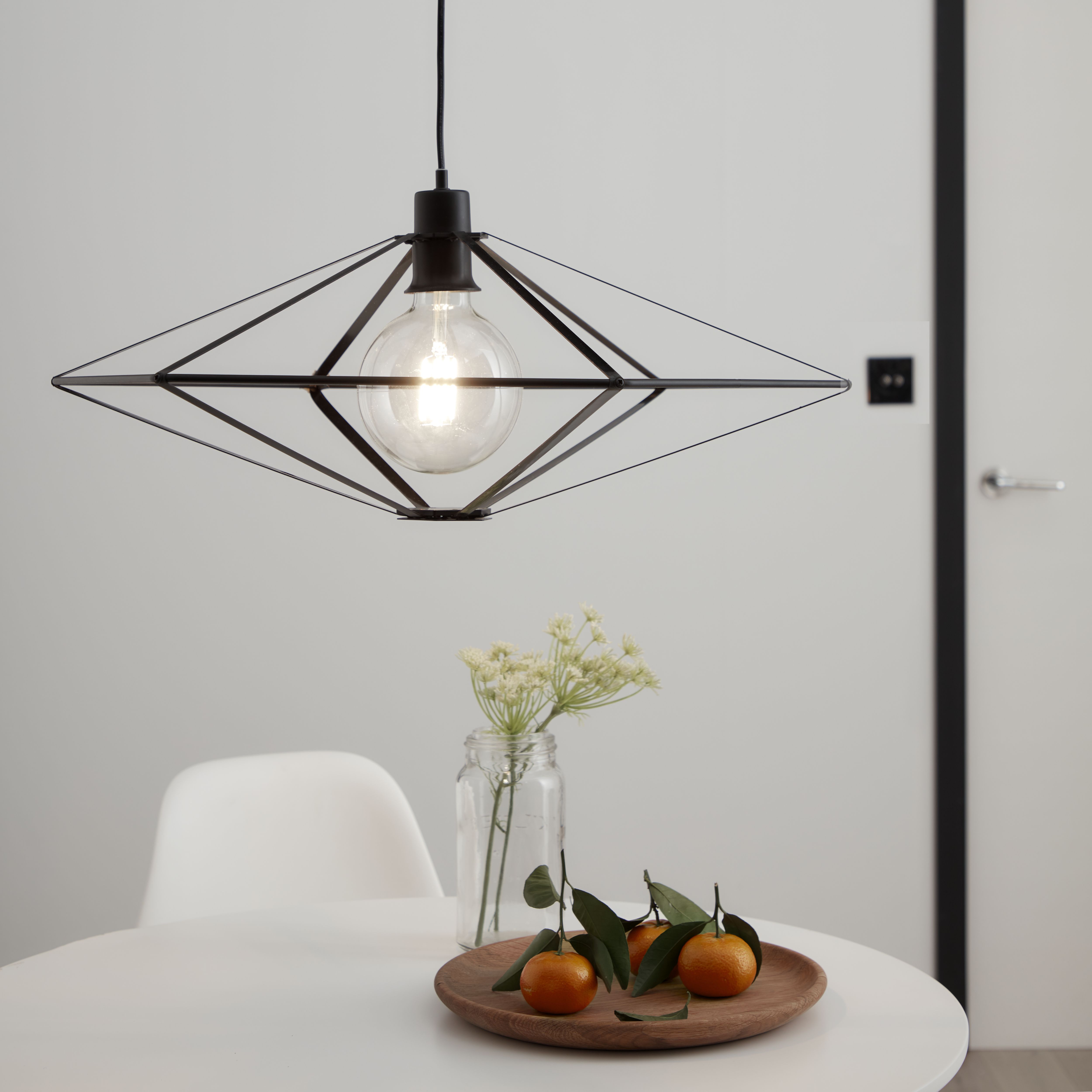 Geometric black pendant deals light