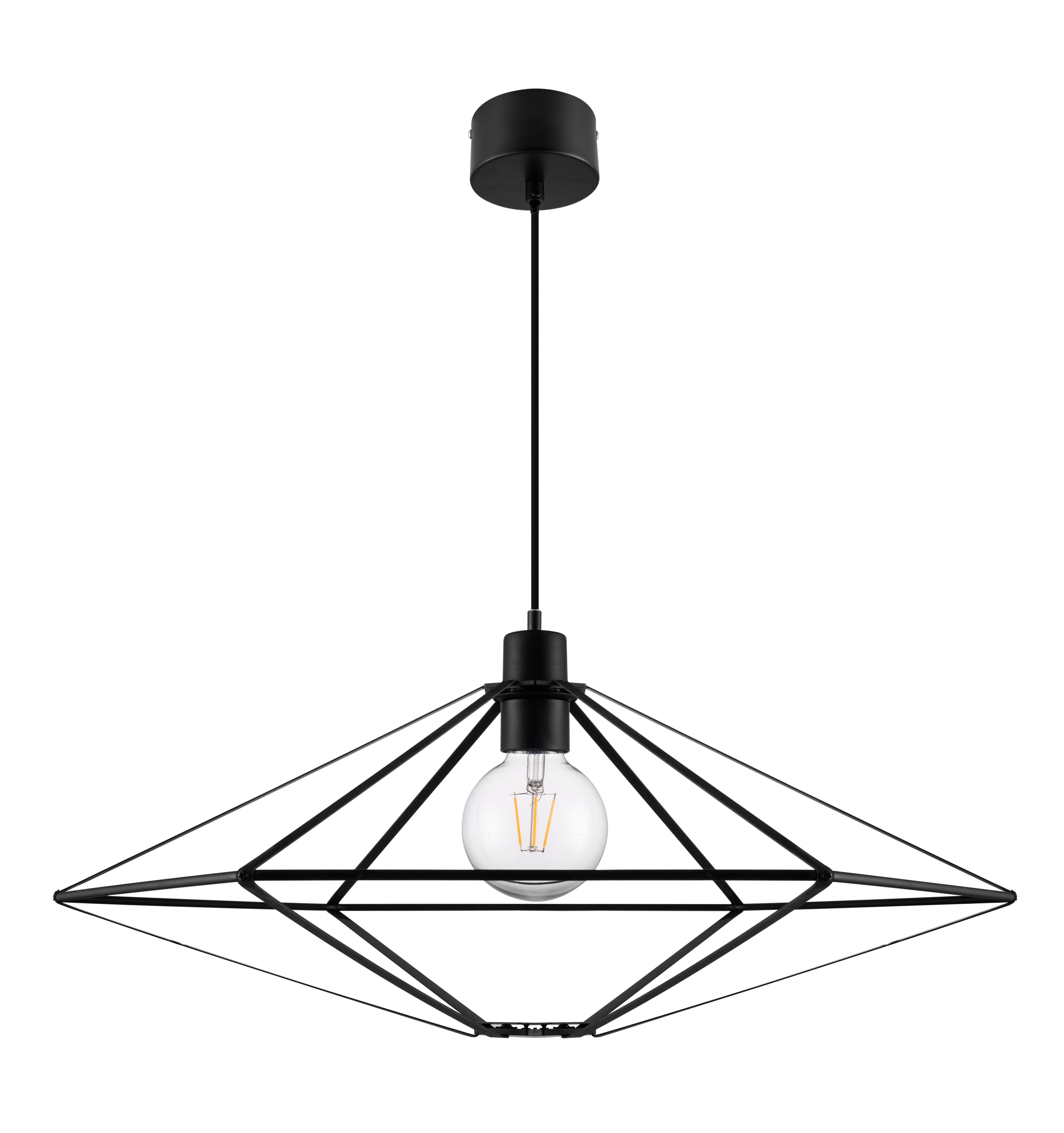 GoodHome Heyka Black Pendant ceiling light, (Dia)610mm