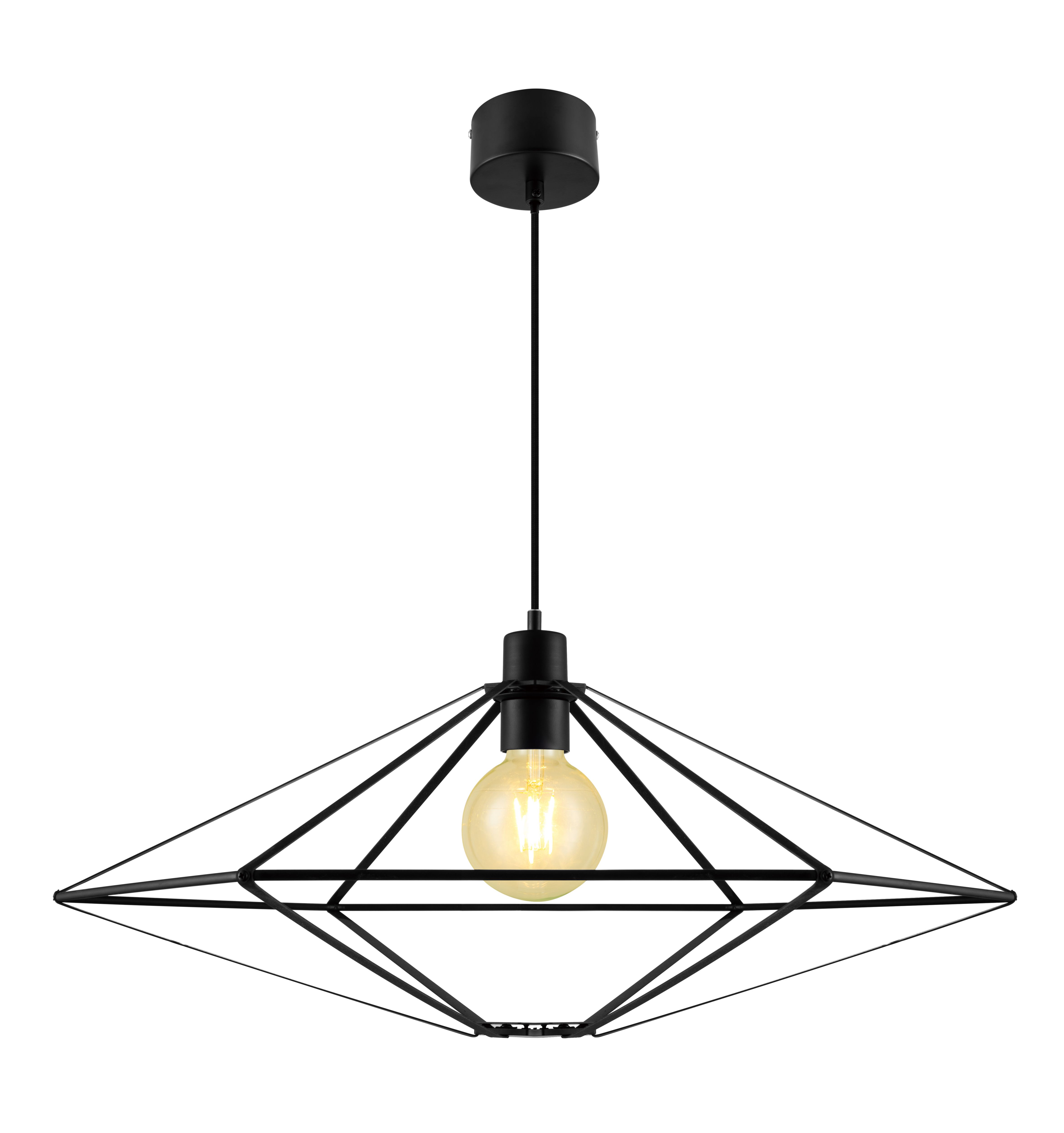 GoodHome Heyka Black Pendant ceiling light, (Dia)610mm