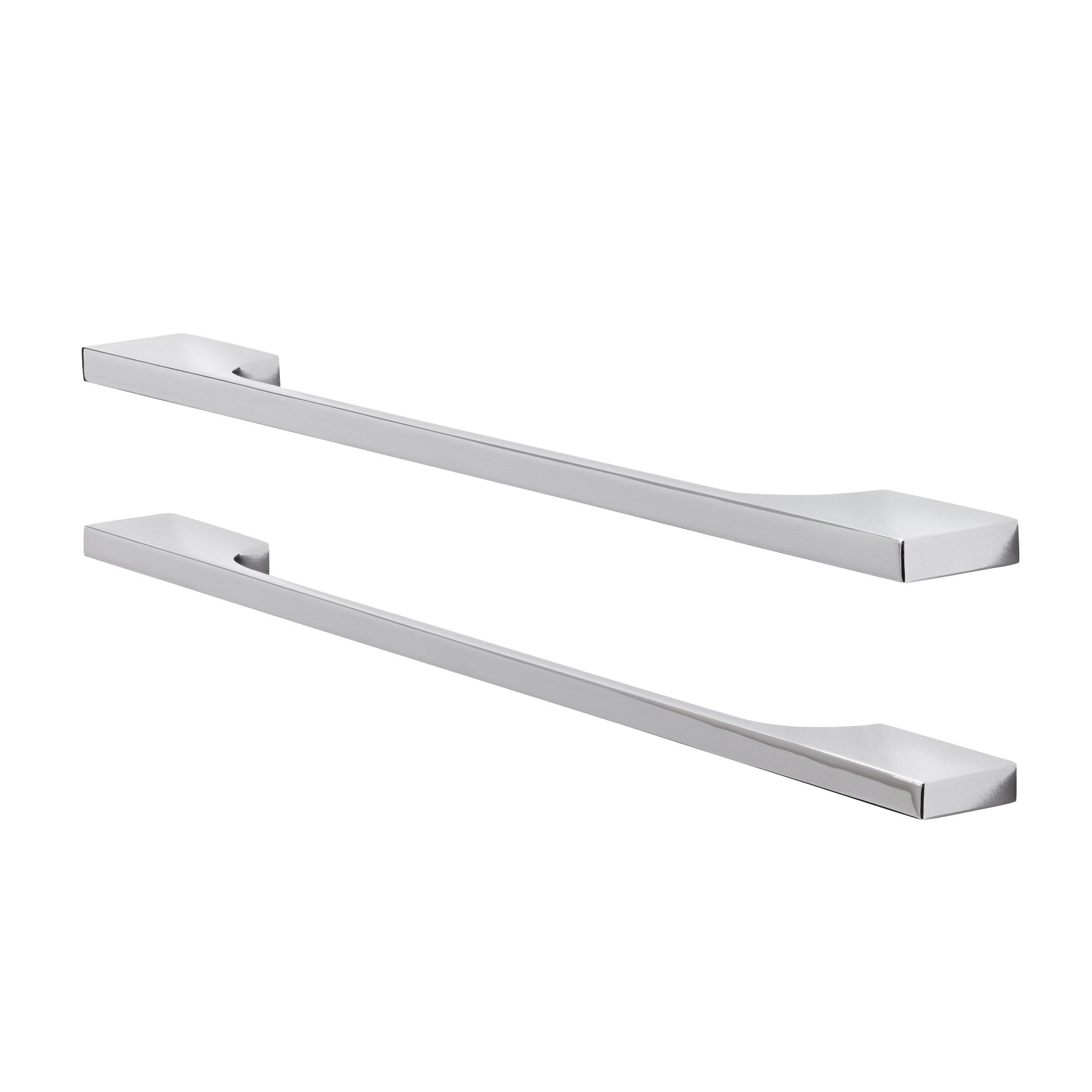 GoodHome Hikide Chrome effect Silver Kitchen cabinets Bar Handle (L)35.2cm (D)30mm, Pack of 2