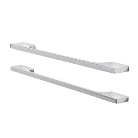 GoodHome Hikide Chrome effect Silver Kitchen cabinets Handle (L)35.2cm