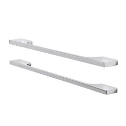 GoodHome Hikide Polished Silver Chrome effect Bar Cabinet Handle (L)352mm, Pack of 2