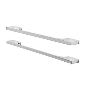 GoodHome Hikide Polished Silver Chrome effect Bar Kitchen cabinets Handle (L)352mm (H)10mm, Pack of 2