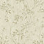 GoodHome Hirta Beige Metallic effect Floral Textured Wallpaper