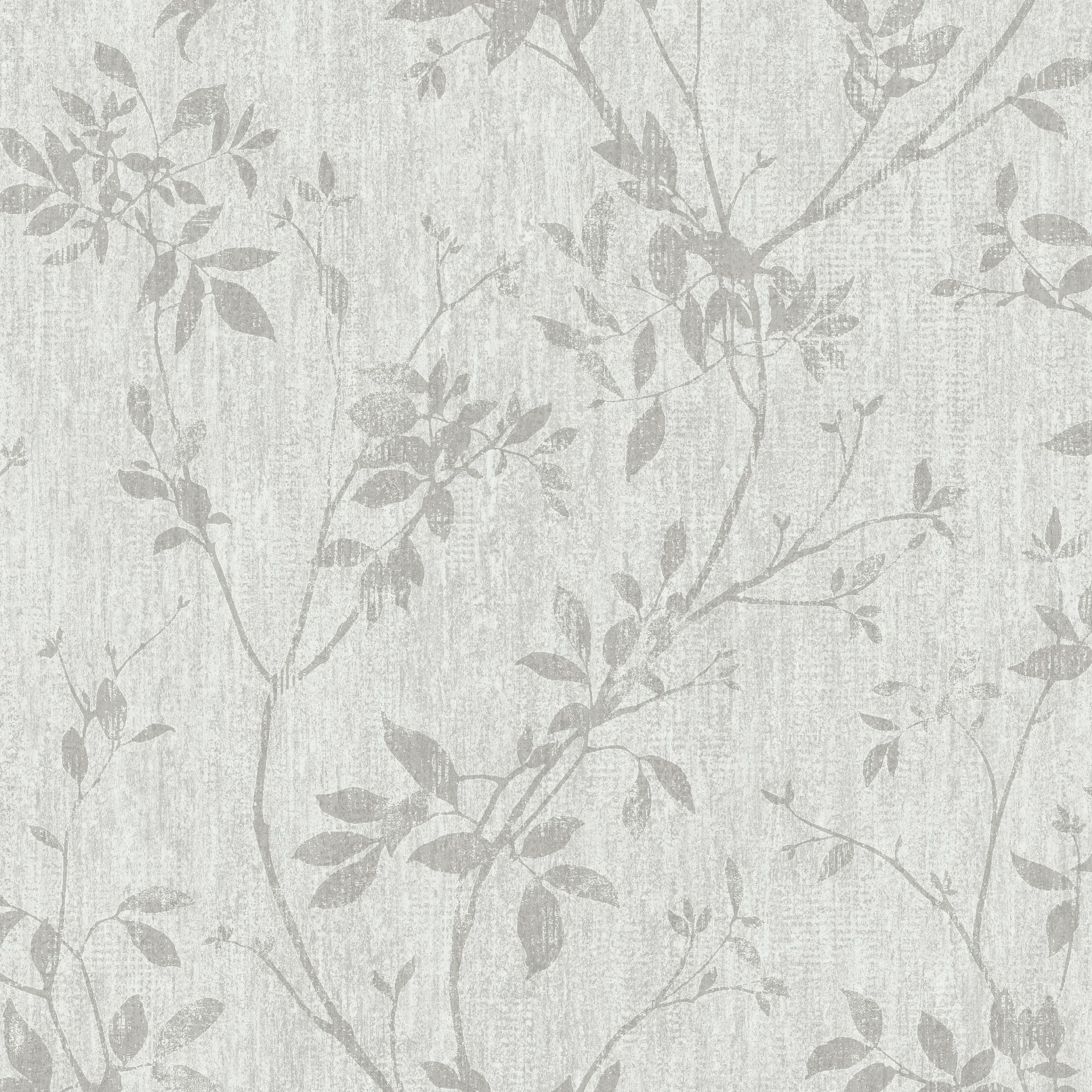 GoodHome Hirta Grey Floral Metallic effect Textured Wallpaper DIY at B&Q