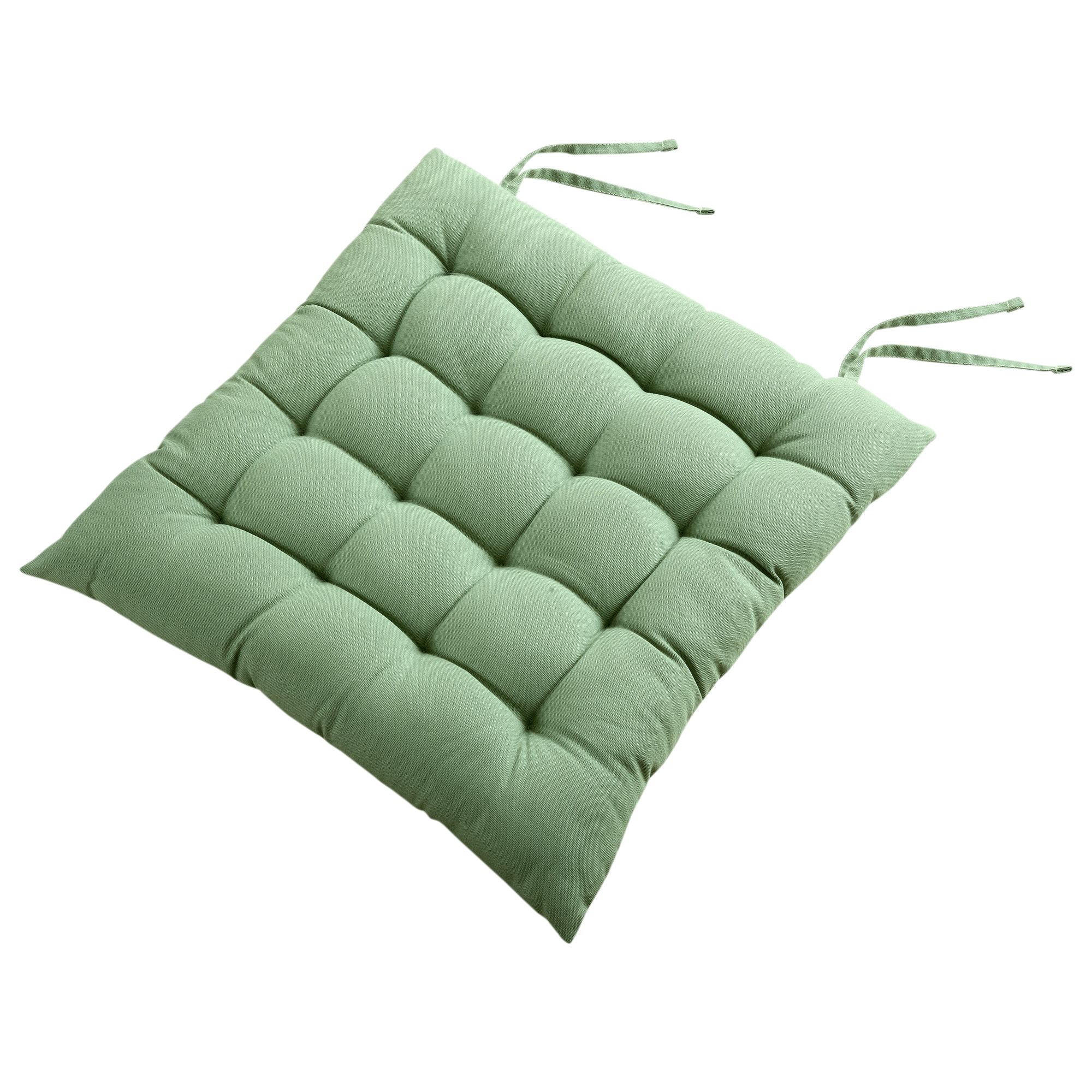 GoodHome Hiva Green Plain Indoor Square Seat pad (L)45cm x (W)45cm