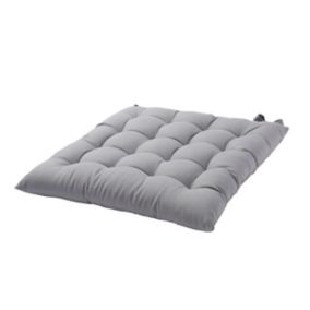 GoodHome Hiva Grey Plain Seat pad (L)45cm x (W)45cm