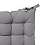 GoodHome Hiva Grey Plain Seat pad (L)45cm x (W)45cm
