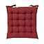 GoodHome Hiva Red Plain Seat pad (L)45cm x (W)45cm