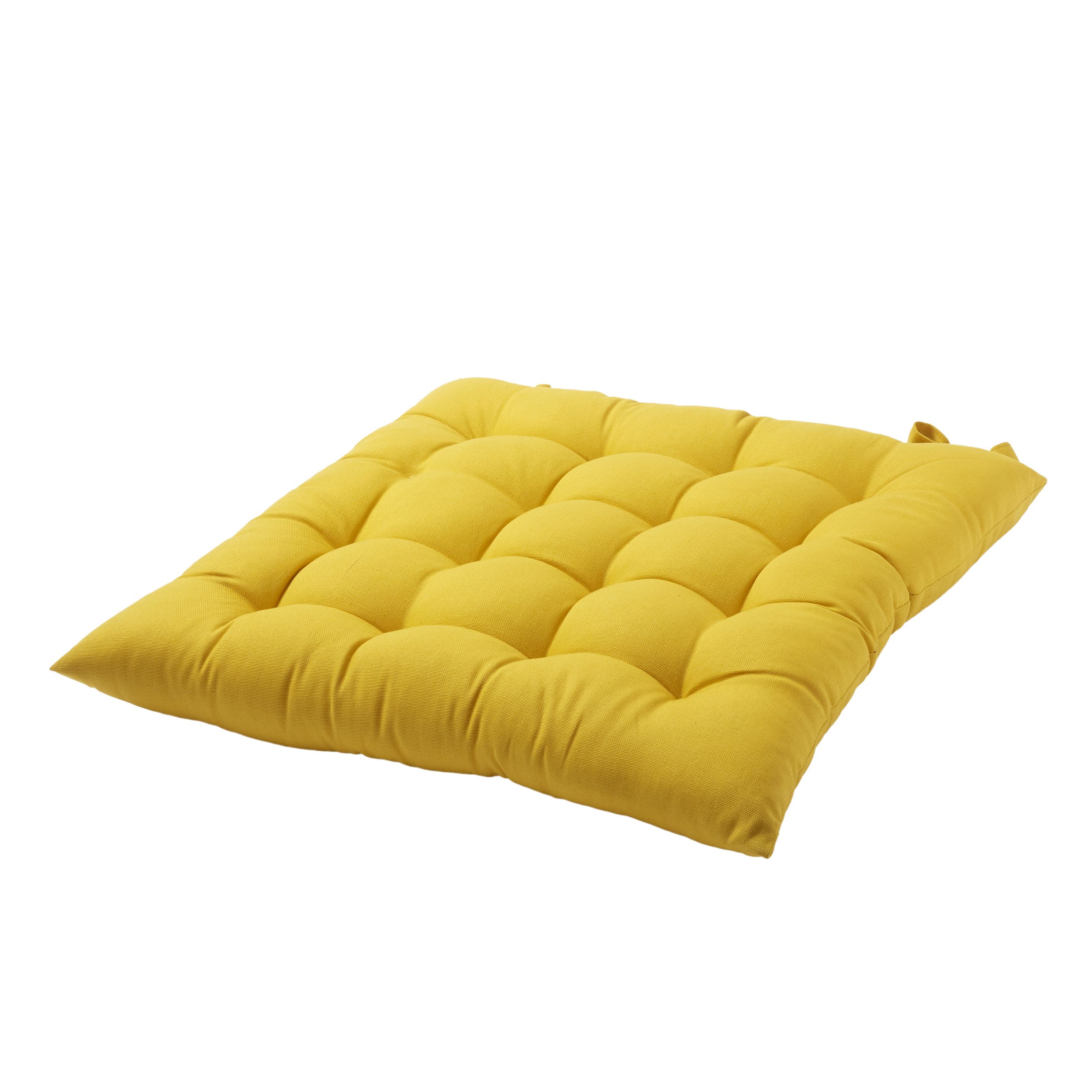 GoodHome Hiva Yellow Plain Seat pad L 45cm x W 45cm