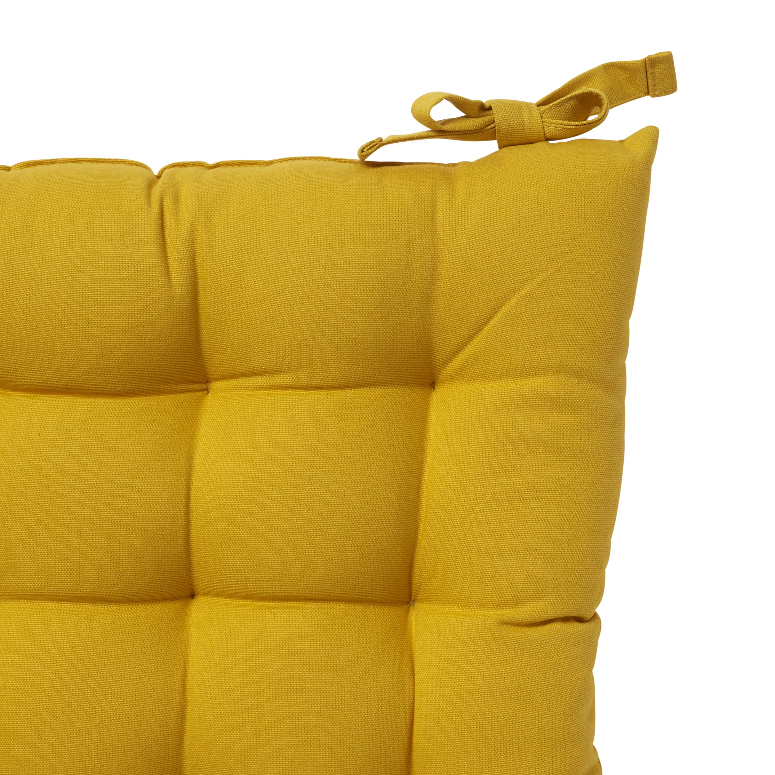 GoodHome Hiva Yellow Plain Seat pad (L)45cm x (W)45cm