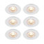 GoodHome Hodgkin Matt White Fixed LED Fire-rated Warm white Downlight IP65, Pack of 6