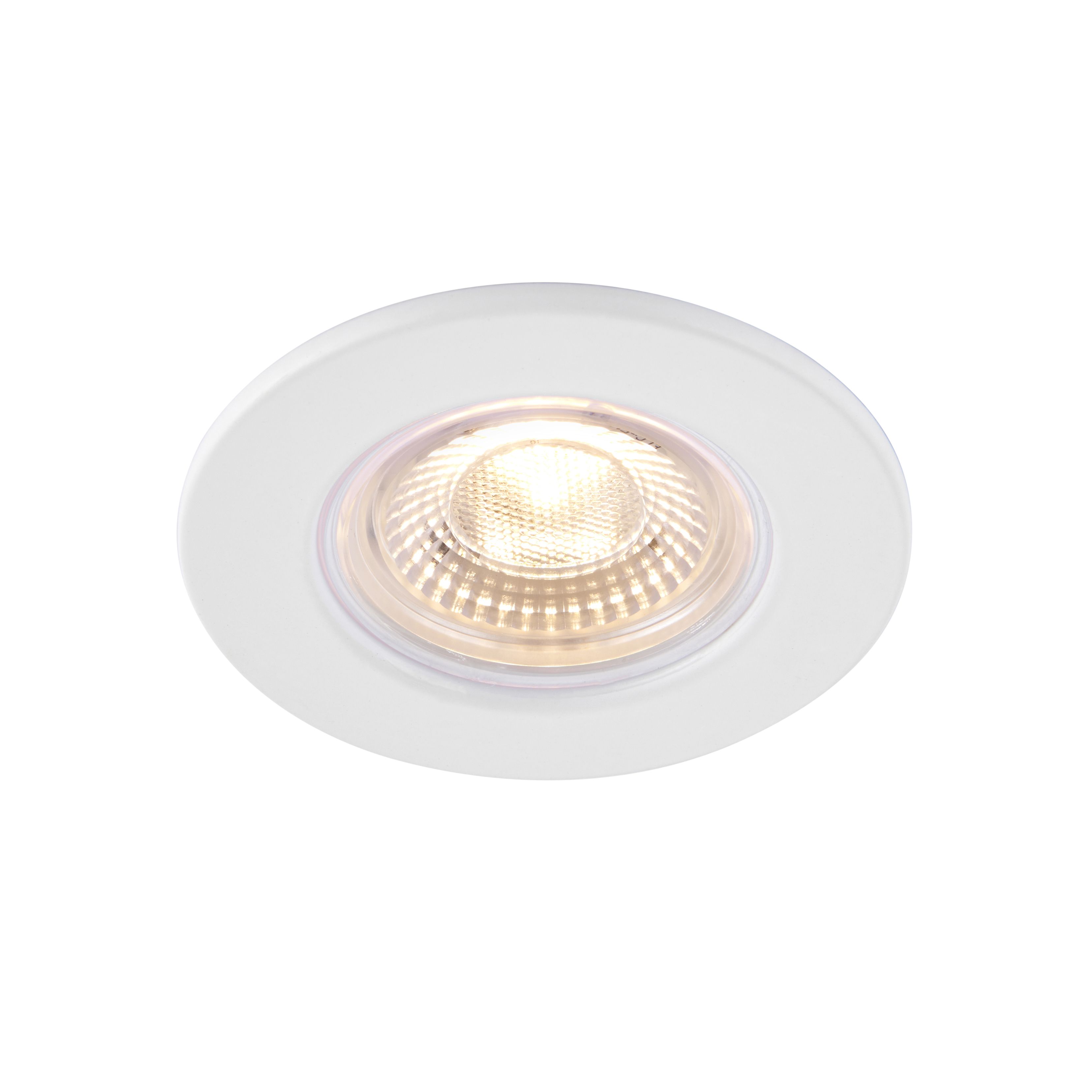 GoodHome Hodgkin Matt White Fixed LED Fire-rated Warm white Downlight IP65