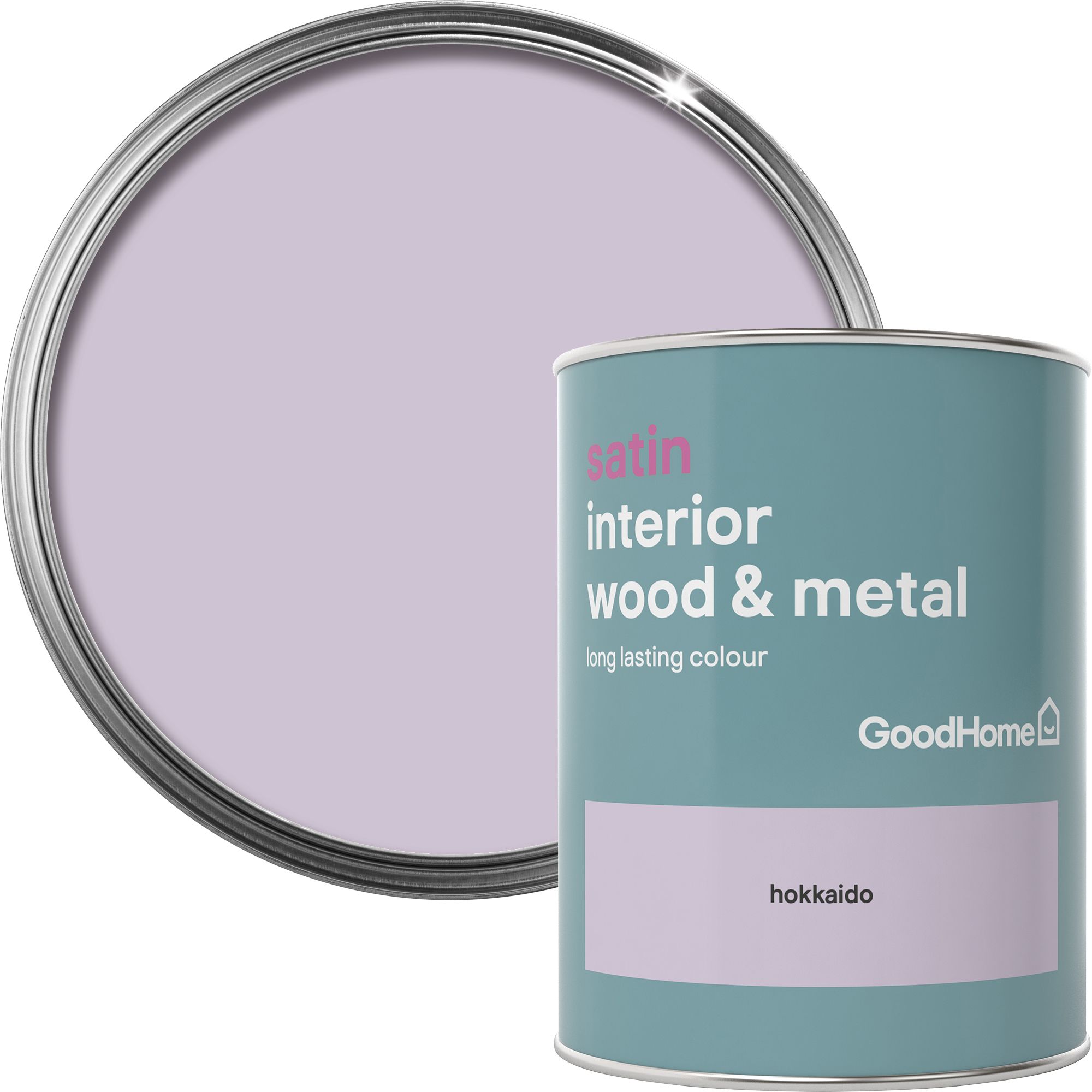 GoodHome Hokkaido Satin Metal & wood paint, 750ml