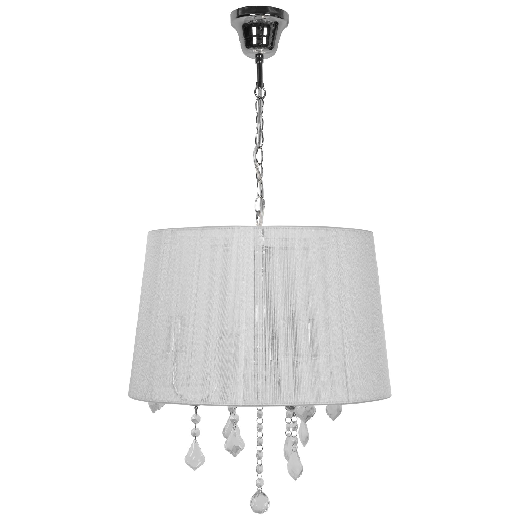 GoodHome Hovland White Chrome effect 3 Lamp Pendant ceiling light, (Dia)400mm
