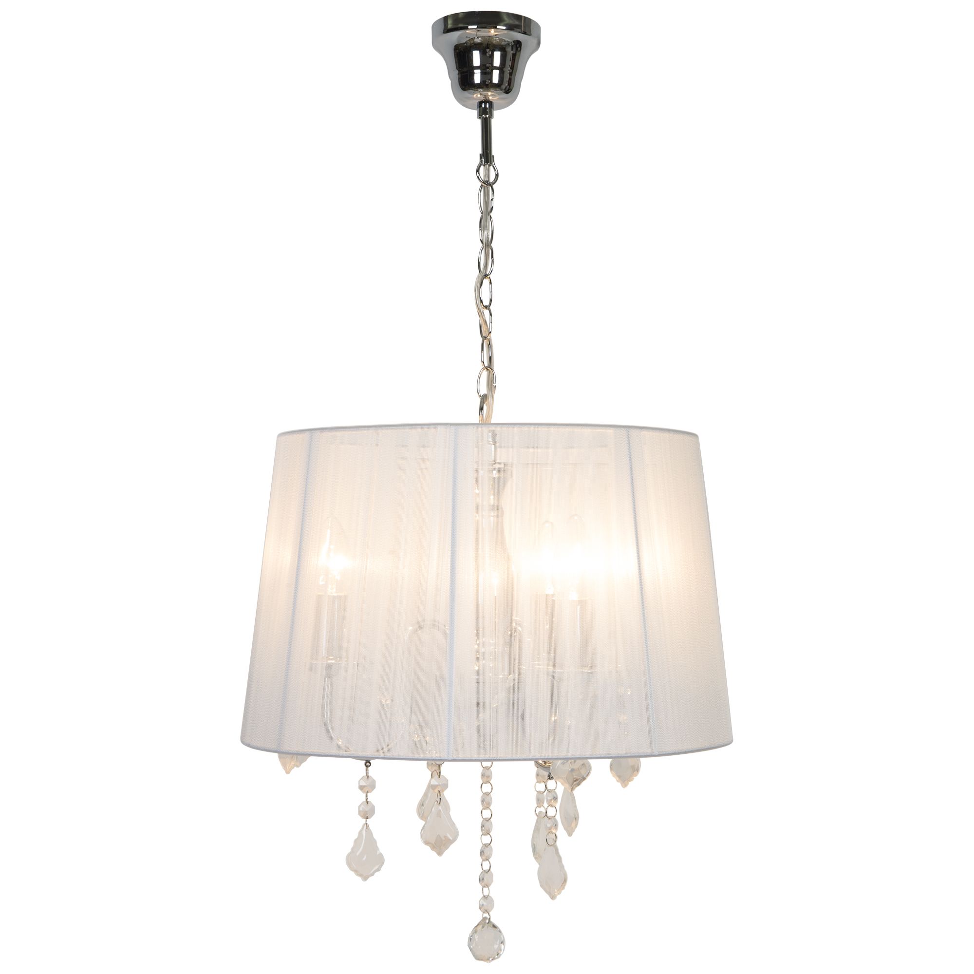 GoodHome Hovland White Chrome effect 3 Lamp Pendant ceiling light, (Dia)400mm