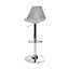 GoodHome Huito Light grey Adjustable Swivel Padded Bar stool, Pack of 2