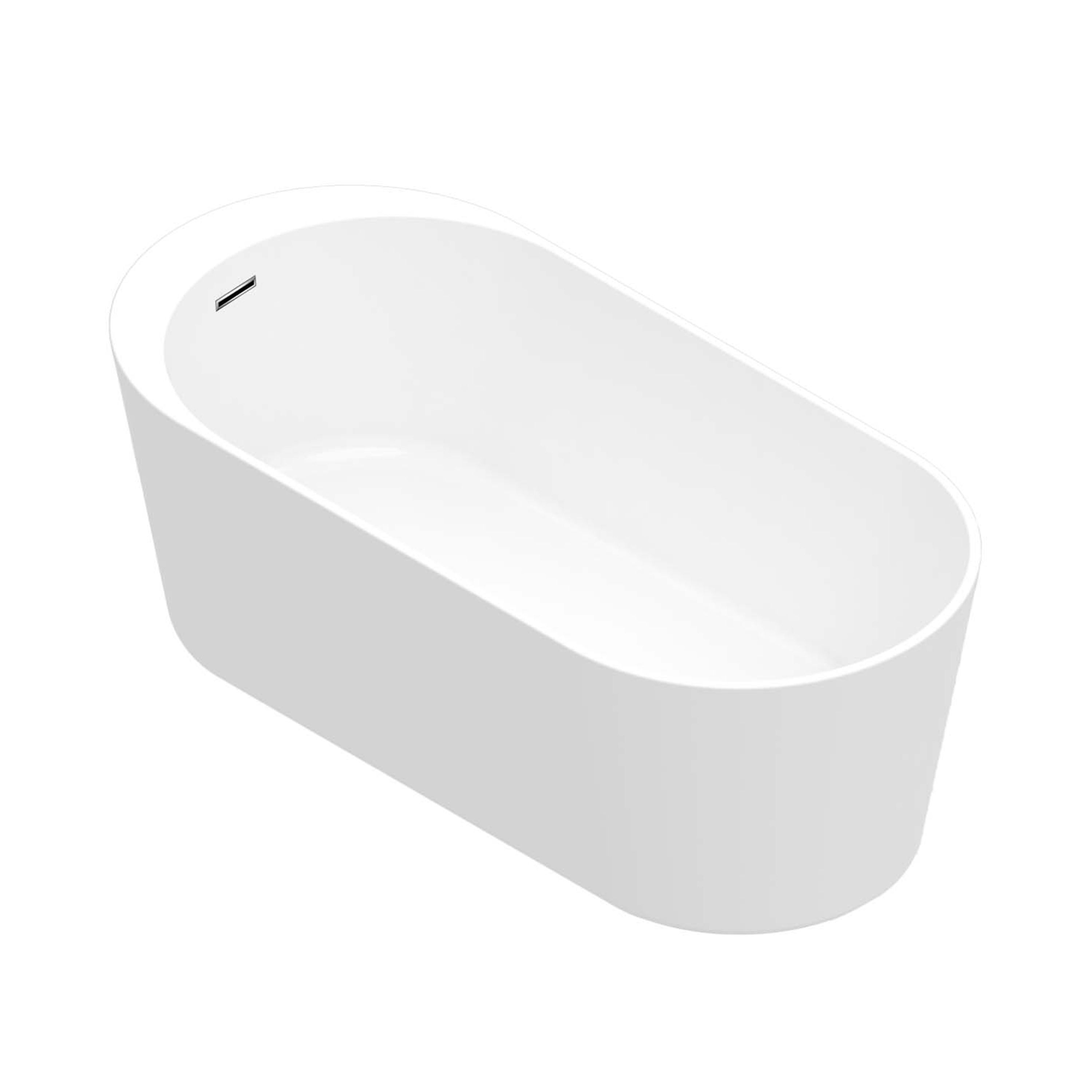 GoodHome Huron Gloss White Acrylic Freestanding Oval Double ended Bath (L)1800mm (W)800mm