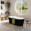 GoodHome Huron Matt Black Acrylic Oval Freestanding Bath (L)1700mm (W)750mm