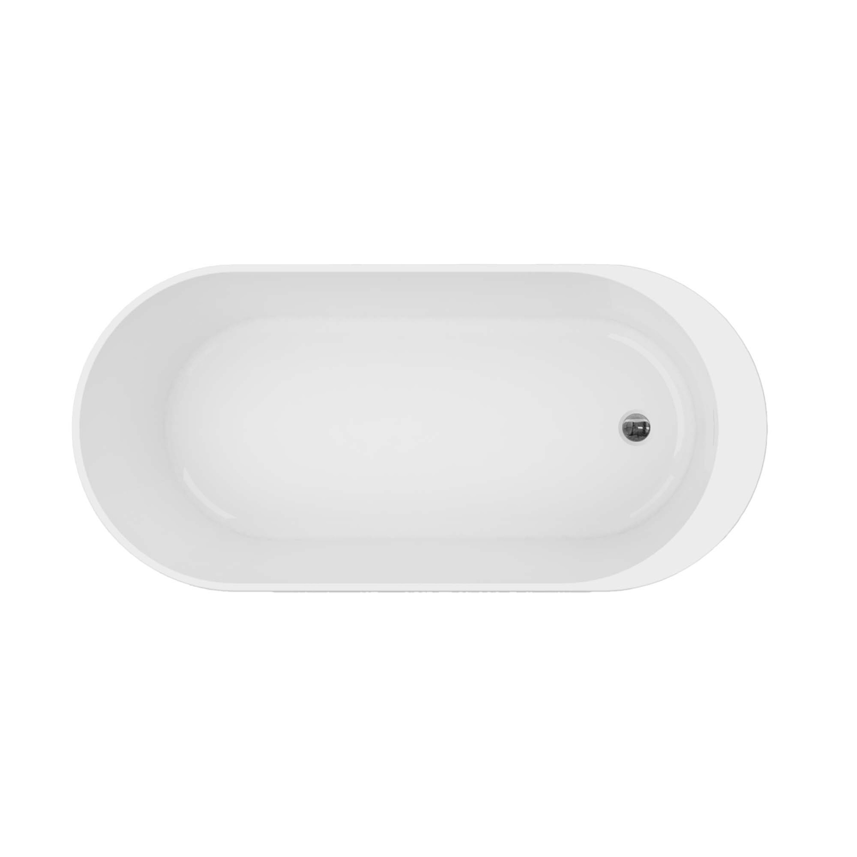 GoodHome Huron Matt Grey Oval Single ended Bath Freestanding (L)170cm (W)75cm