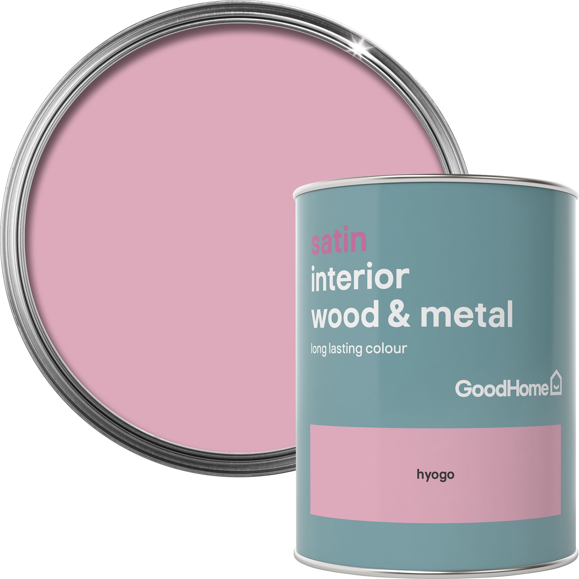GoodHome Hyogo Satin Metal & wood paint, 750ml DIY at B&Q