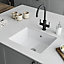GoodHome Hyssop Gloss White Ceramic 1 Bowl Kitchen sink (W)460mm x (L)565mm