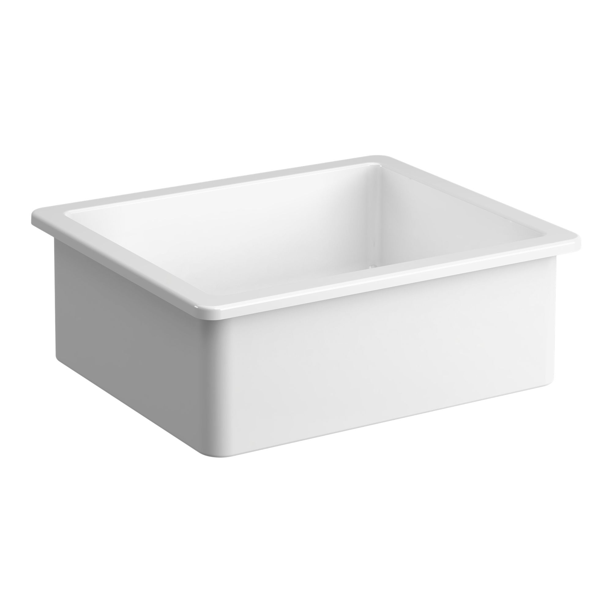 GoodHome Hyssop White Ceramic 1 Bowl Kitchen sink 460mm x 565mm