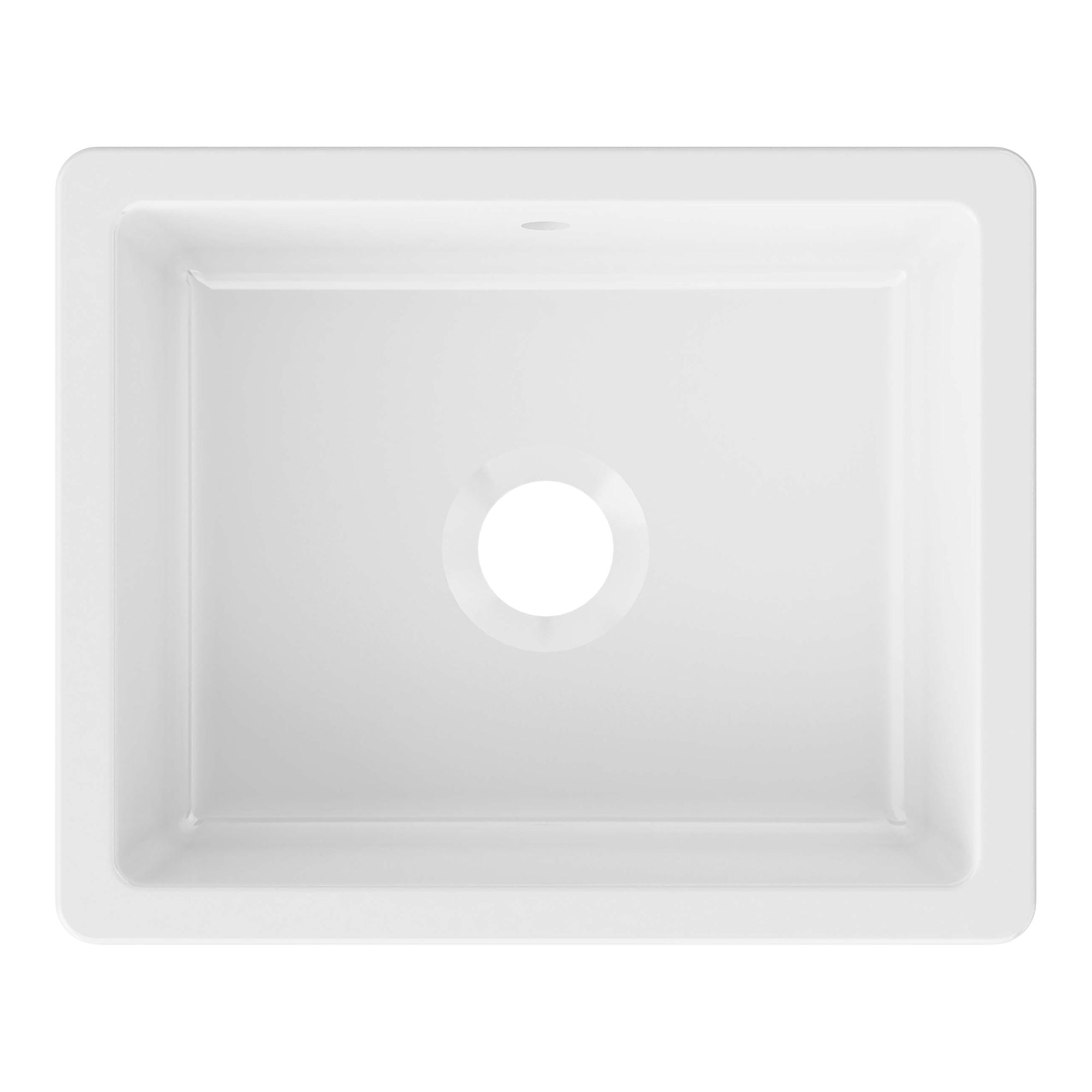 GoodHome Hyssop White Ceramic 1 Bowl Kitchen sink 460mm x 565mm 