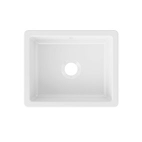 GoodHome Hyssop White Ceramic 1 Bowl Kitchen sink (W)460mm x (L)565mm