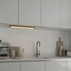 GoodHome Idonie Black Mains-powered LED Warm white & neutral white Under cabinet light IP20 (L)559mm (W)30mm