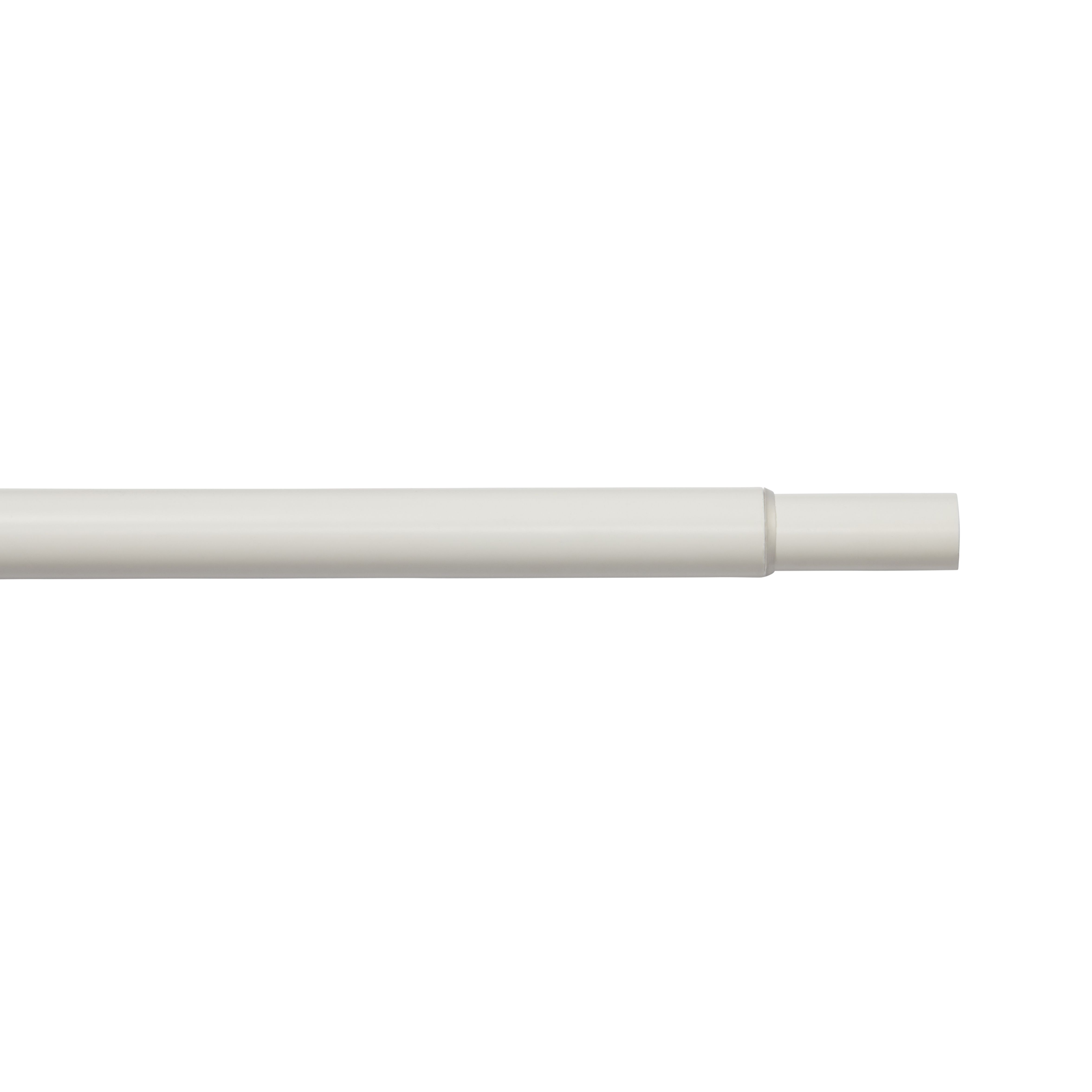 GoodHome Ikaria Matt White Curtain pole, (L)1m (Dia)20mm