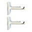 GoodHome Ikaria White Metal Existing hole Curtain pole bracket (Dia)20mm, Pack of 2