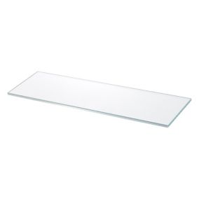 GoodHome Imandra Clear Glass Wall-mounted Bathroom Shelf (D)11cm (H)0.5cm (L)27.5cm