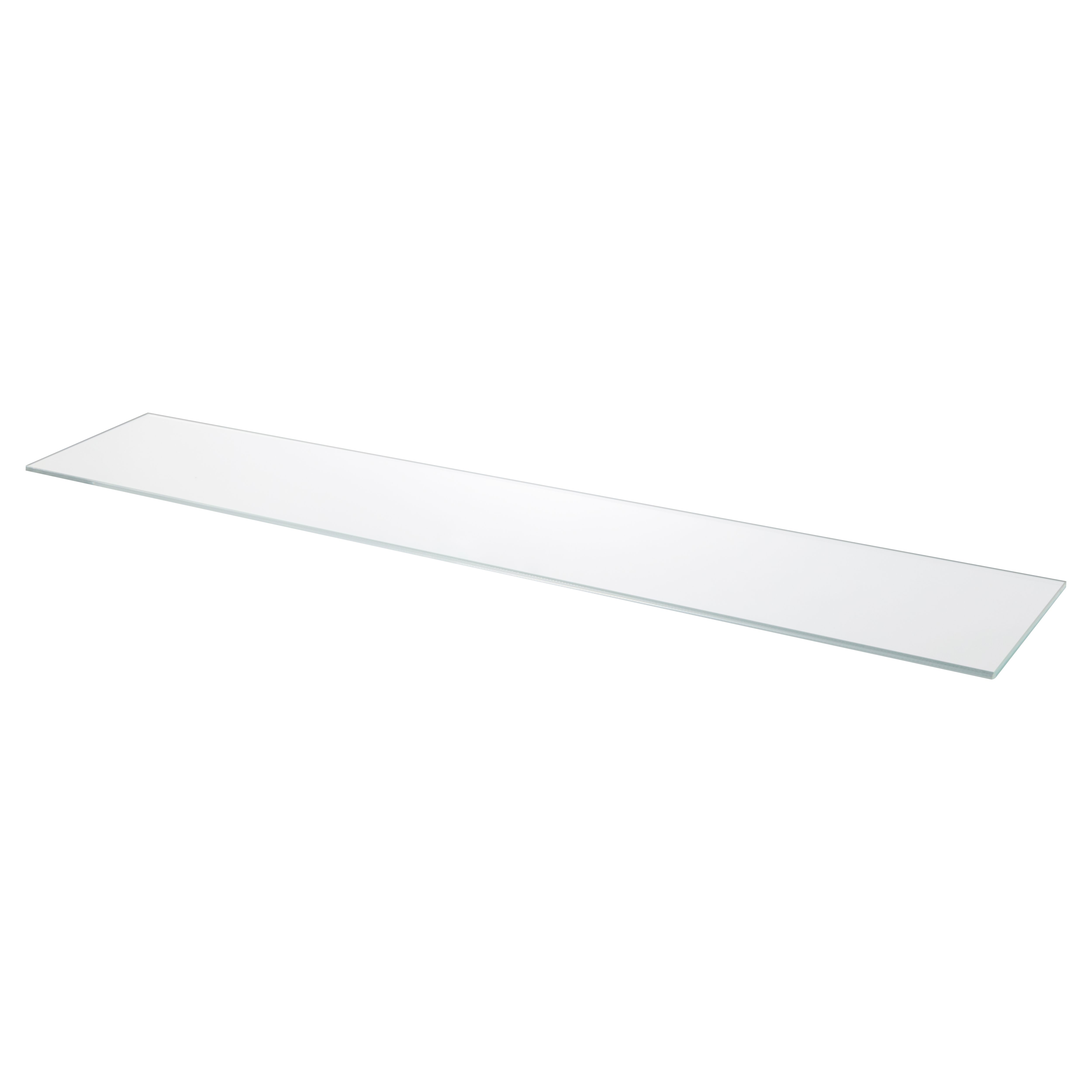 GoodHome Imandra Clear Glass Wallmounted Bathroom Shelf (D)11cm (H)0