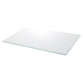 GoodHome Imandra Clear Glass Wall-mounted Bathroom Shelf (D)32cm (H)0.5cm (L)35.8cm