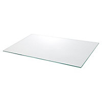 GoodHome Imandra Clear Glass Wall-mounted Bathroom Shelf (D)32cm (H)0.5cm (L)55.8cm