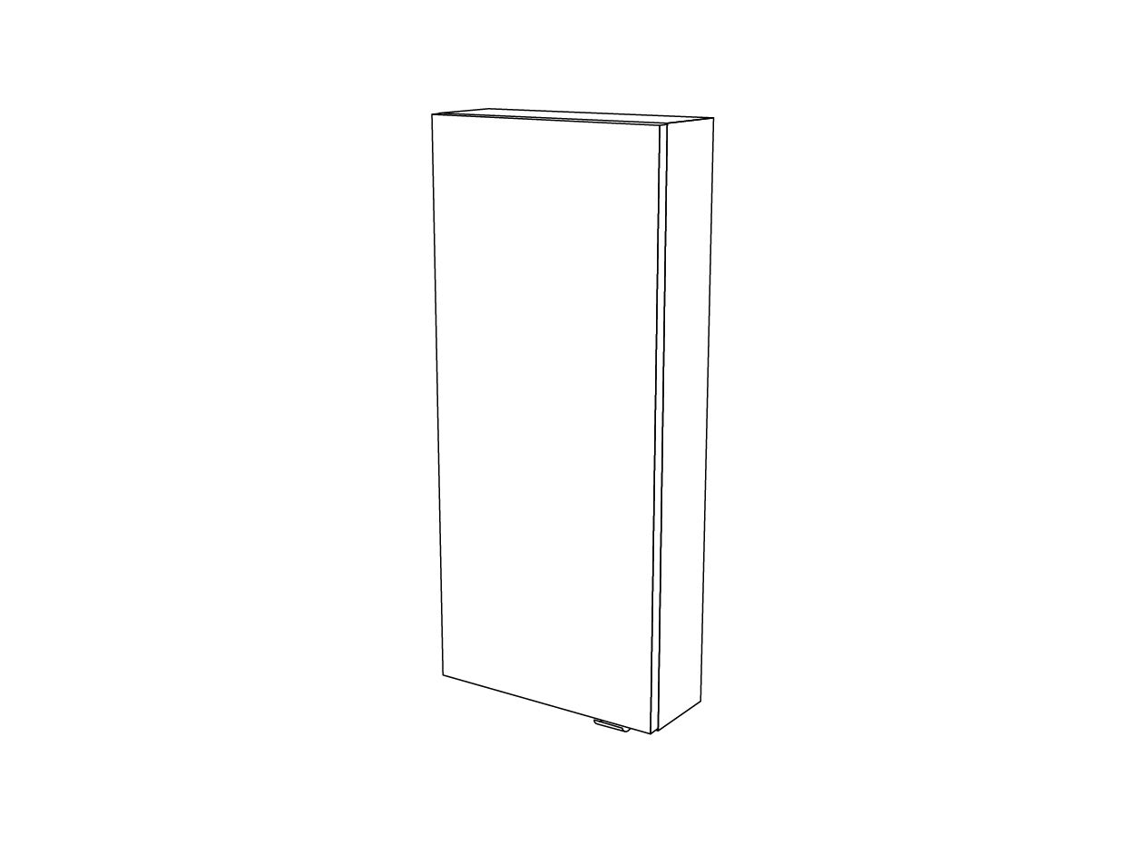 GoodHome Imandra Compact Gloss White Bathroom Single Wall cabinet (H)90cm (W)40cm