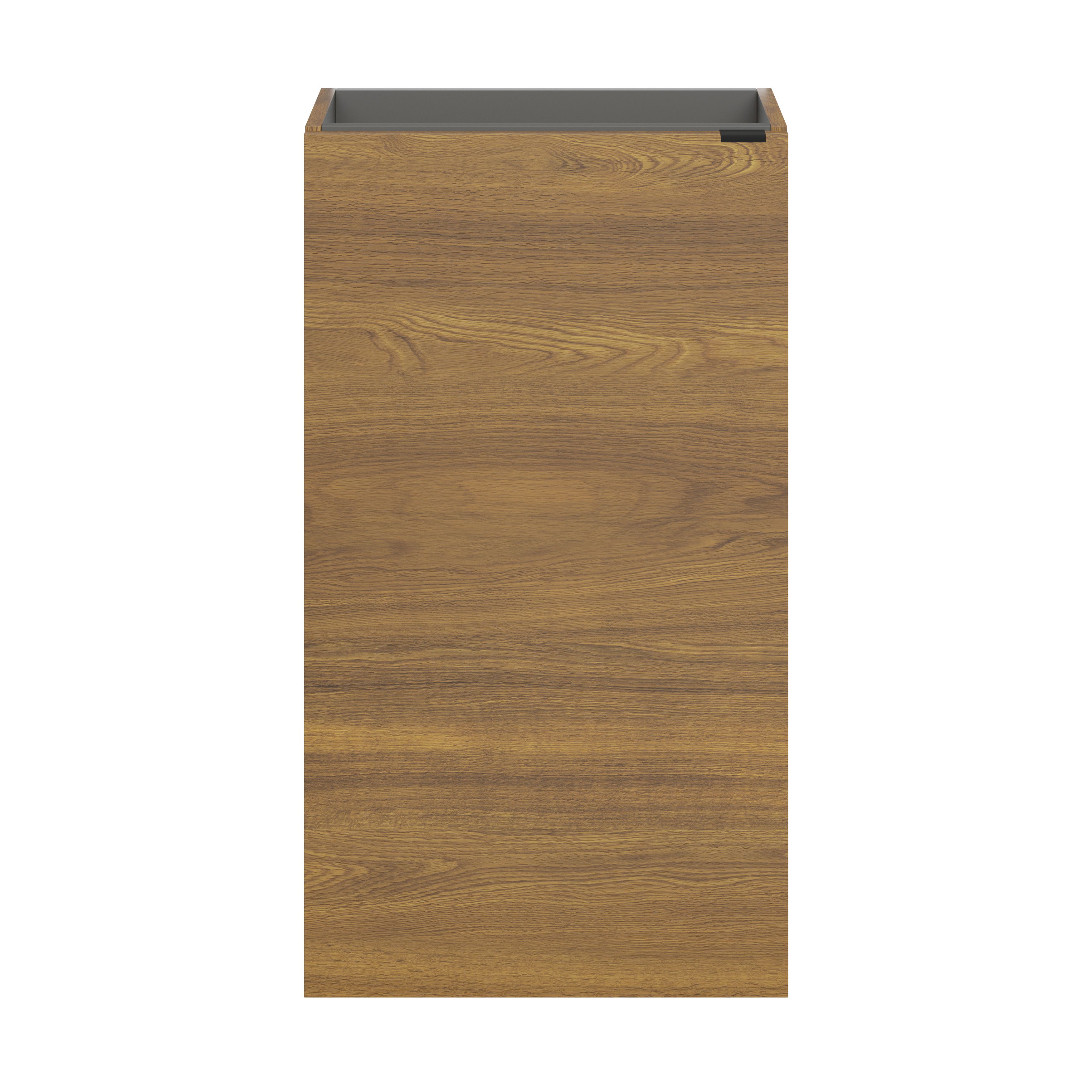GoodHome Imandra Compact Walnut effect Single Freestanding Bathroom Cloakroom unit (H) 790mm (W) 440mm
