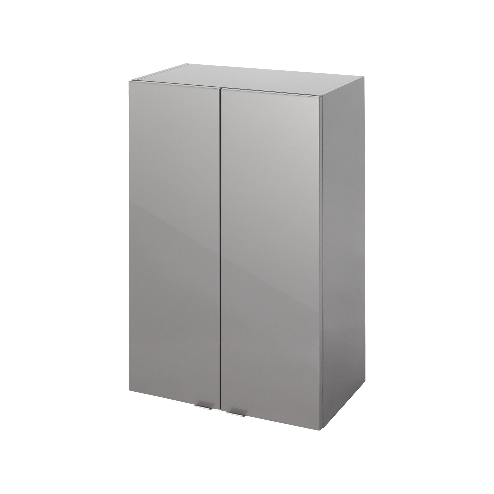 GoodHome Imandra Deep Gloss Anthracite Double Bathroom Wall cabinet (H)90cm (W)6cm