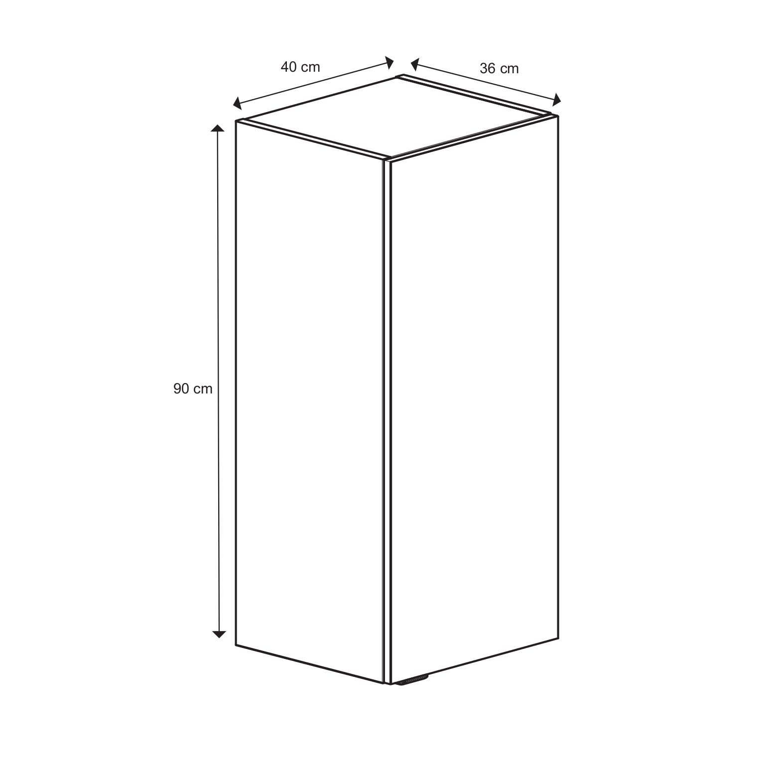 GoodHome Imandra Deep Gloss Anthracite Double Bathroom Wall cabinet Non-mirrored (H)90cm (W)4cm