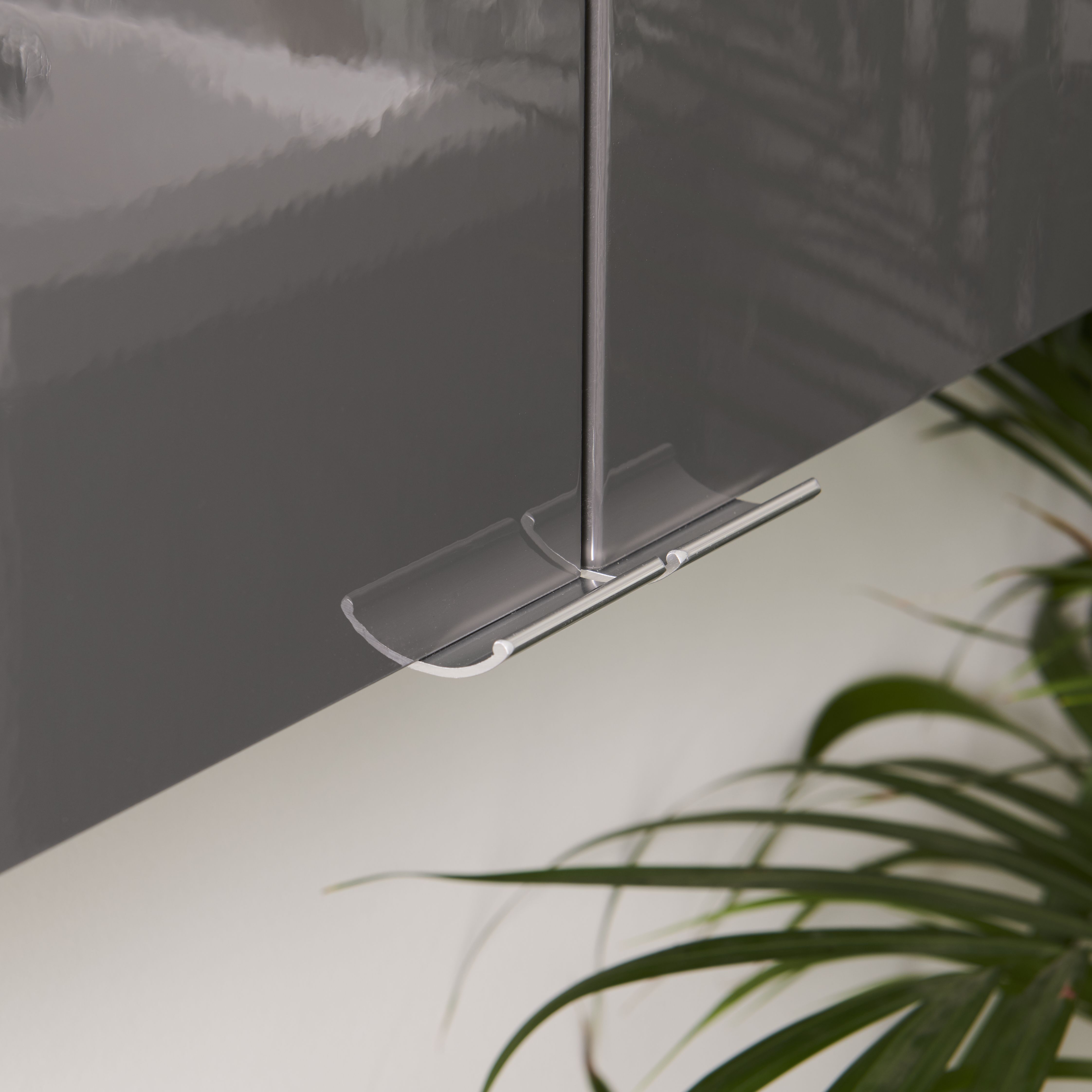 GoodHome Imandra Deep Gloss Anthracite Double Bathroom Wall cabinet Non-mirrored (H)90cm (W)4cm