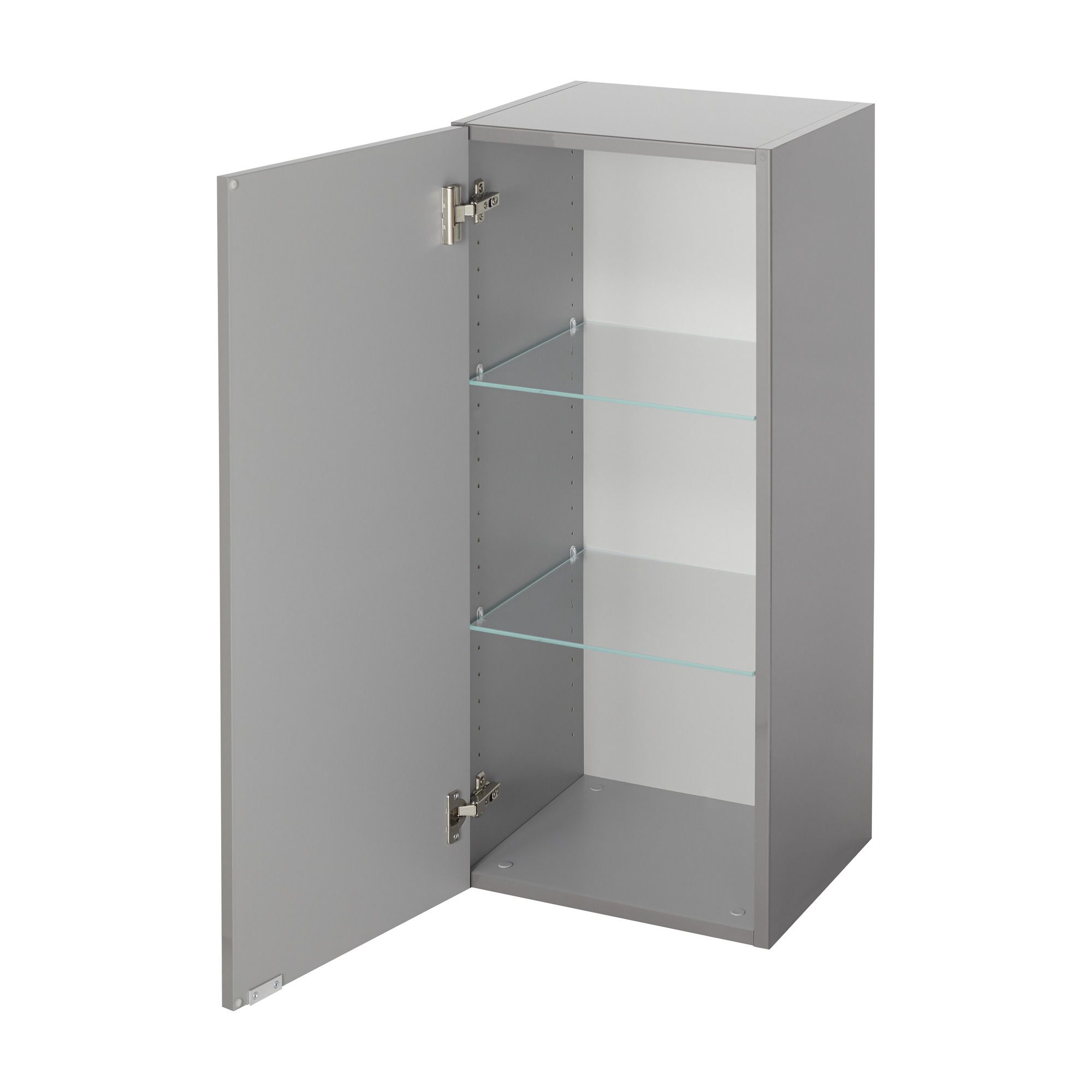 GoodHome Imandra Deep Gloss Anthracite Double Bathroom Wall cabinet Non-mirrored (H)90cm (W)4cm