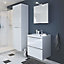 GoodHome Imandra Deep Gloss White Double Bathroom Wall cabinet (H)90cm (W)60cm
